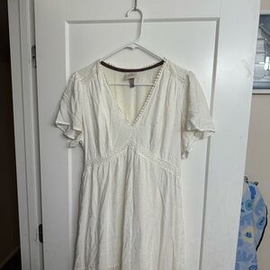 Knox Rose Cream Textured V-Neck Dress